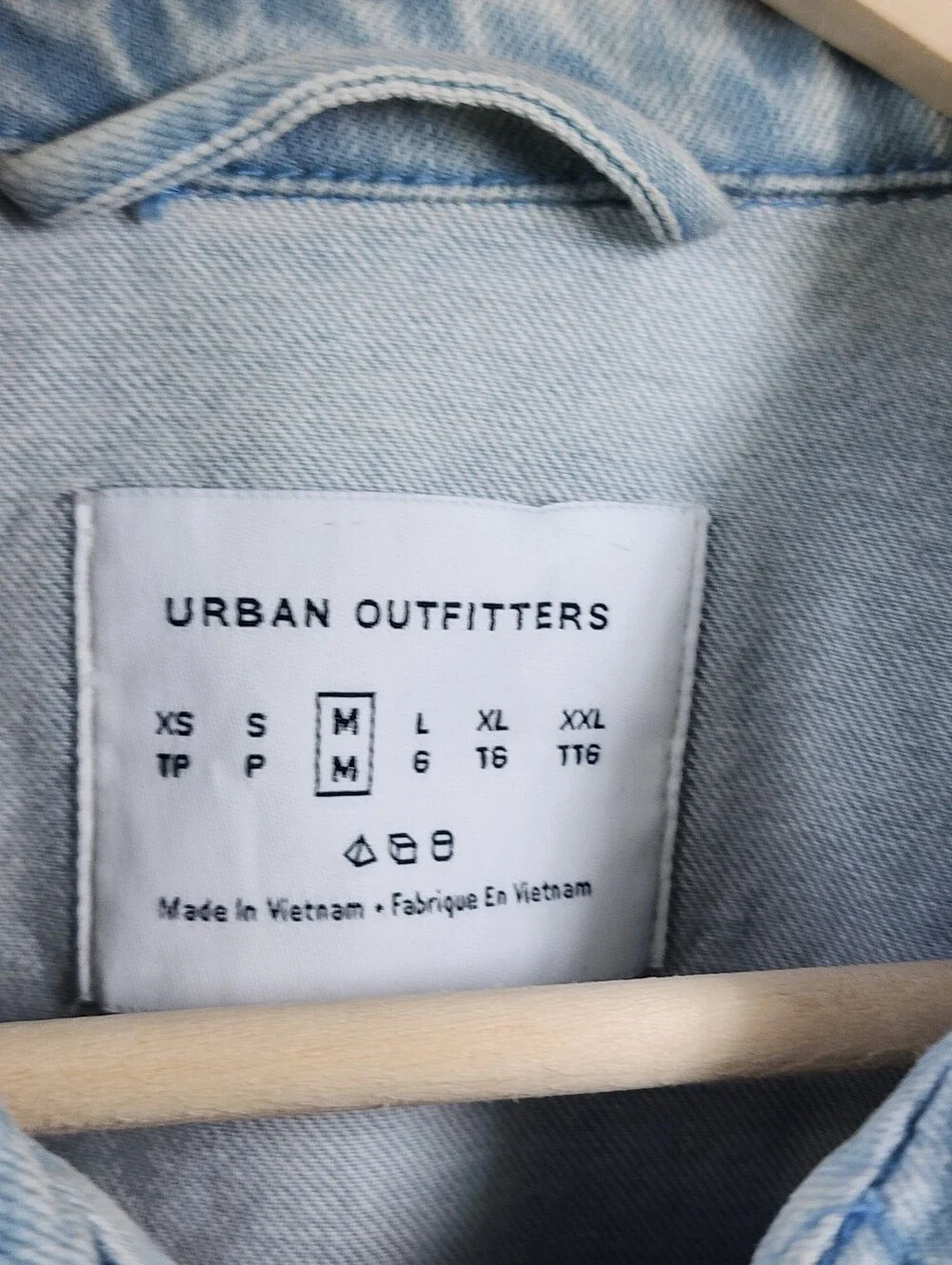 Urban Outfitters Denim Harrington Jacket Light Wash Size Medium